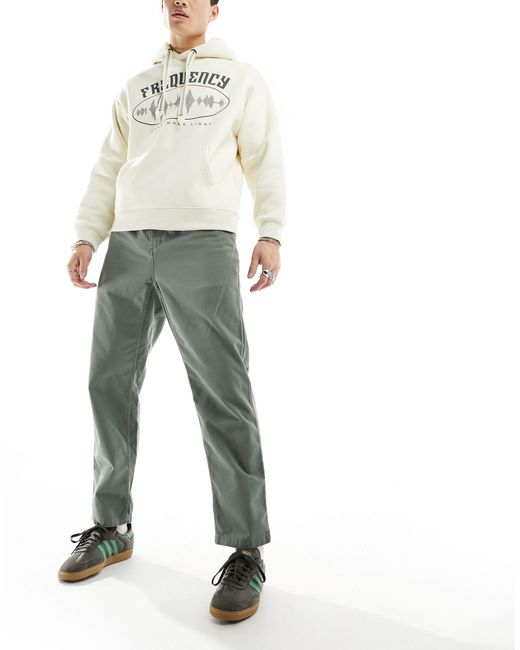 Carhartt Green Flint Regular Tapered Fit Trousers for men