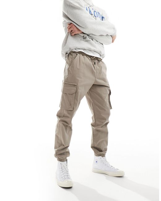 River Island Natural Greco Cargo Pants for men
