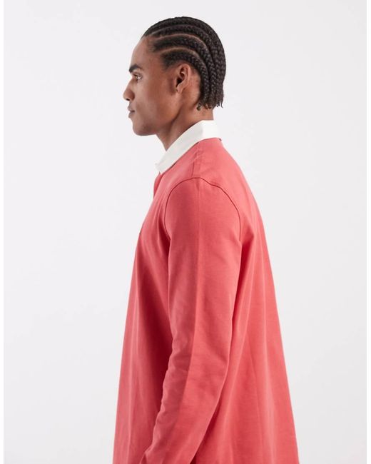 Tommy Hilfiger Red Badge Logo Relaxed Fit Rugby Shirt for men