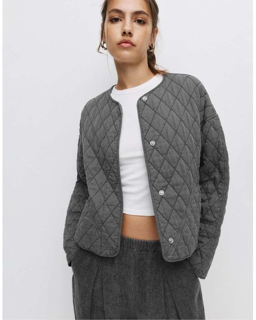Pull&Bear Gray Lightweight Padded Jacket