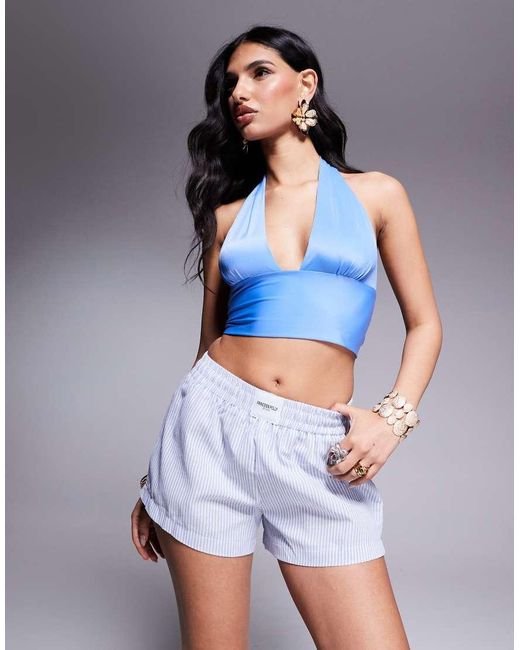 Princess Polly Blue Logo Boxer Short