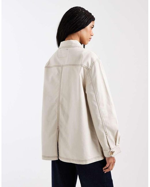 ASOS Natural Oversized Cotton Harrington Jacket