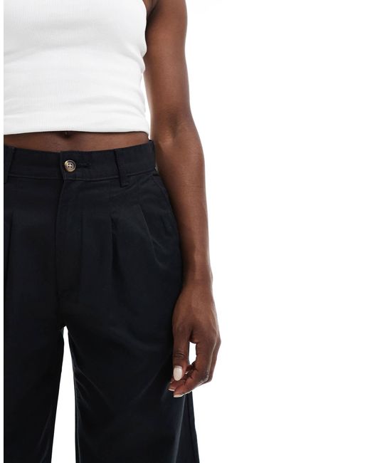 Levi's Black Pleated Wide Leg Twill Trouser