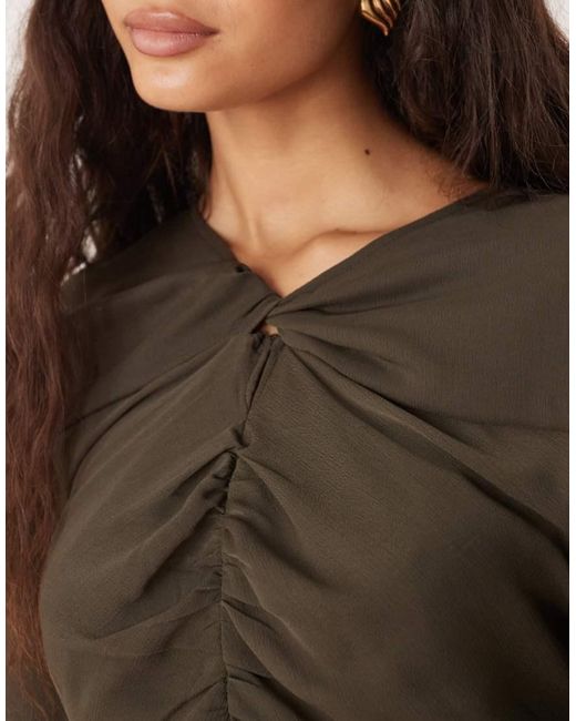 ASOS Brown Mini Dress With Ruched Bodice