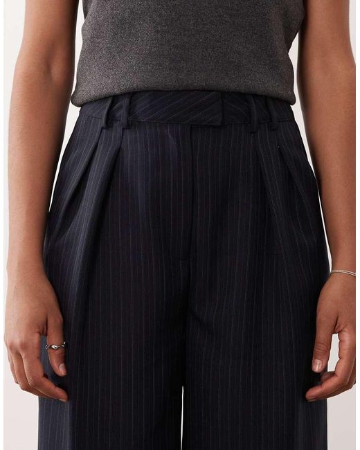 ASOS Black Tall Tailored Wide Leg Pleated Trousers