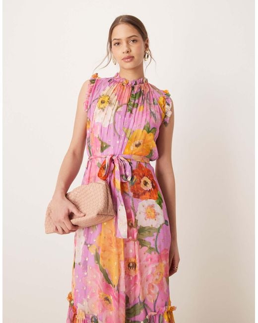 high neck tie waist midi dress Berrylush Women Solid White Shirt Collar Neck Waist Tie-Up Empire Midi