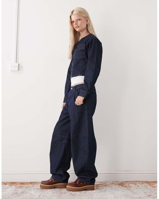 Collusion Blue Low Rise Barrel Jeans
