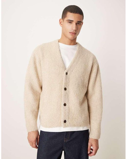 Abercrombie & Fitch Natural Boucle Vintage Cardigan for men
