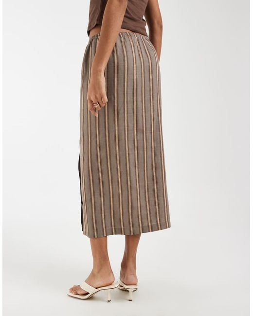 & Other Stories Natural Straight Cut Midi Skirt