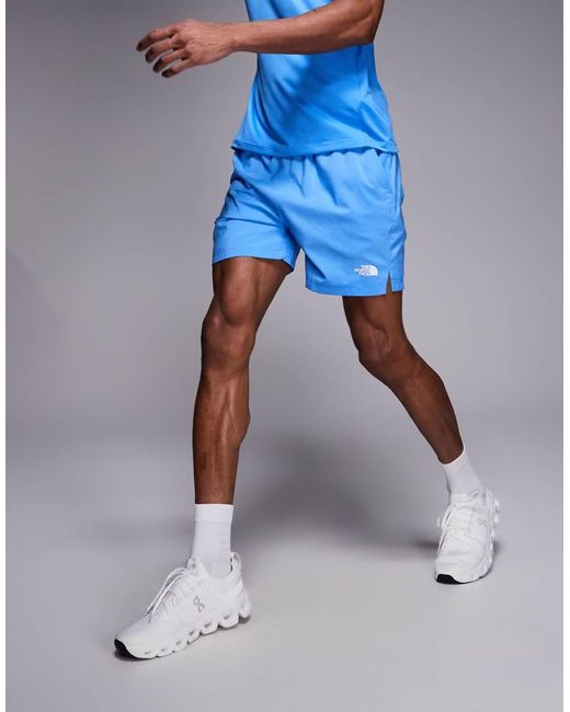 The North Face Blue 24/7 Logo 5" Shorts for men