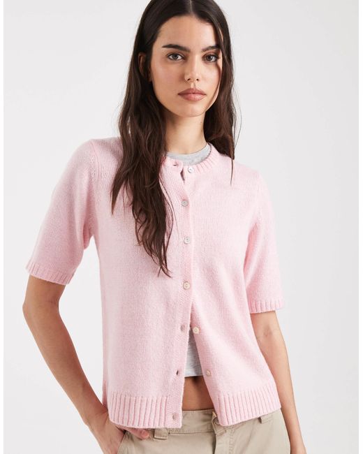 Gilet ras Threadbare en coloris Pink