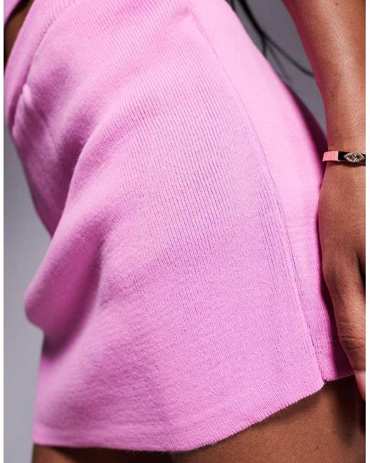 ASOS Pink Compact Knit Micro Skort Co-ord