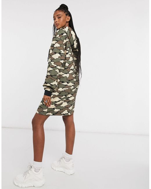 Love Moschino Cotton Hooded Cloud Camo 