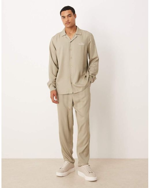 Camisa De Corte Estándar Con Cuello De Solapas Y Bordado En El Pecho De (Parte De Un Conjunto) ASOS de hombre de color Natural