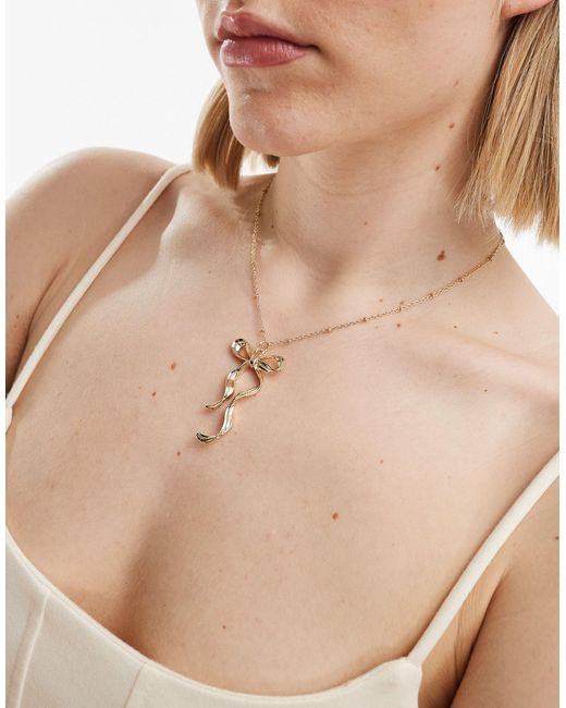ASOS Natural Necklace With Bow Charm