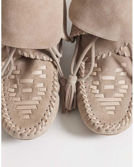 Bronx Natural Savann-a Fringe Lace Up Ankle Boots