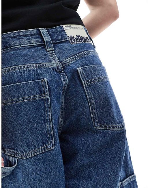 Dr. Denim Blue Bree Worker baggy Fit Mid Waist Denim Jorts