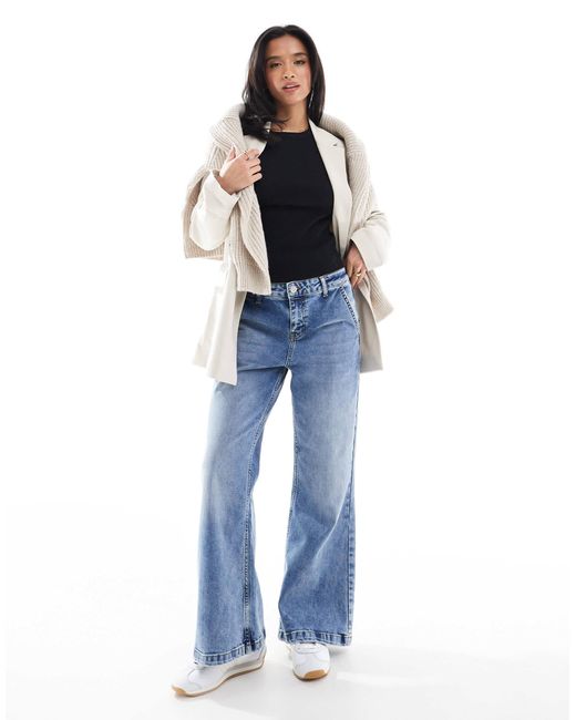 Miss Selfridge Blue Flare Wide Leg Jean