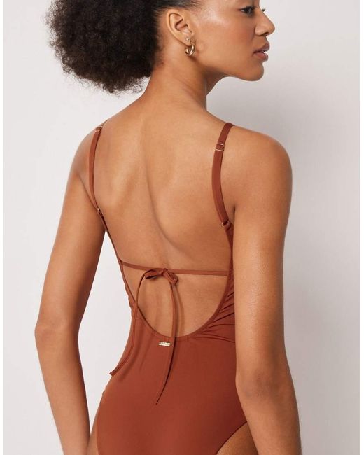 Calzedonia Brown Premium Fit Classic One-Piece Swimsuit