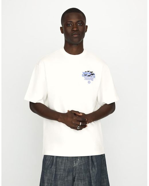 Bershka White Short Sleeve Print T-shirt for men