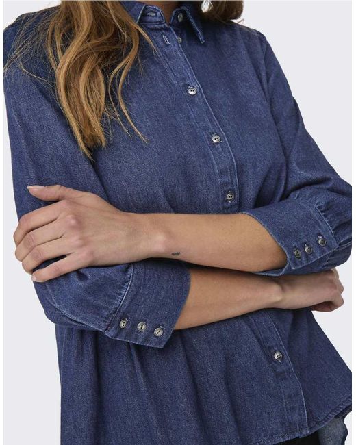 ONLY Denim Overhemd in het Blue