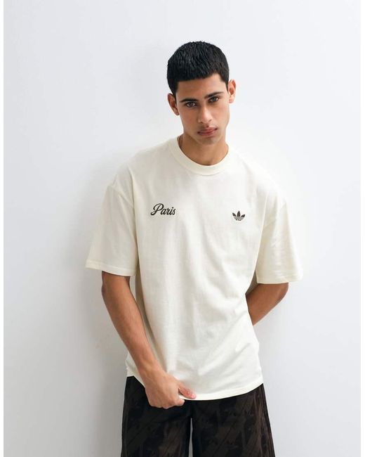 Adidas Originals White Paris Logo T-Shirt for men