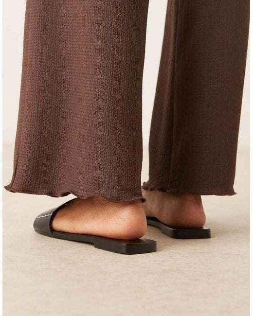 Mango Natural Leather Sticth Detail Cut Out Sandal
