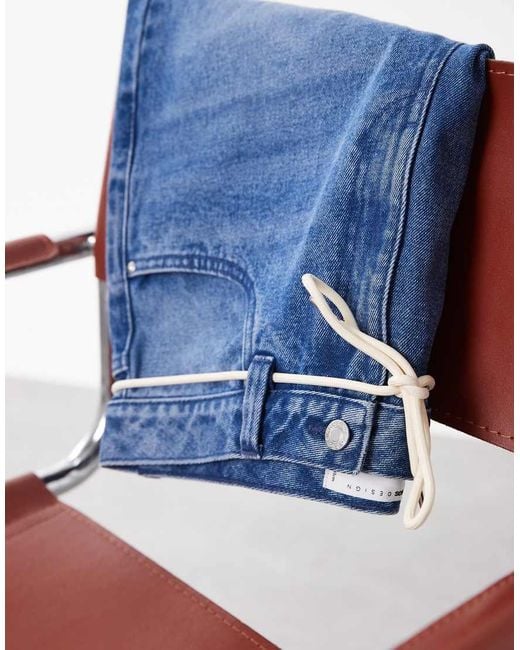 ASOS Blue Loose Denim Jorts for men