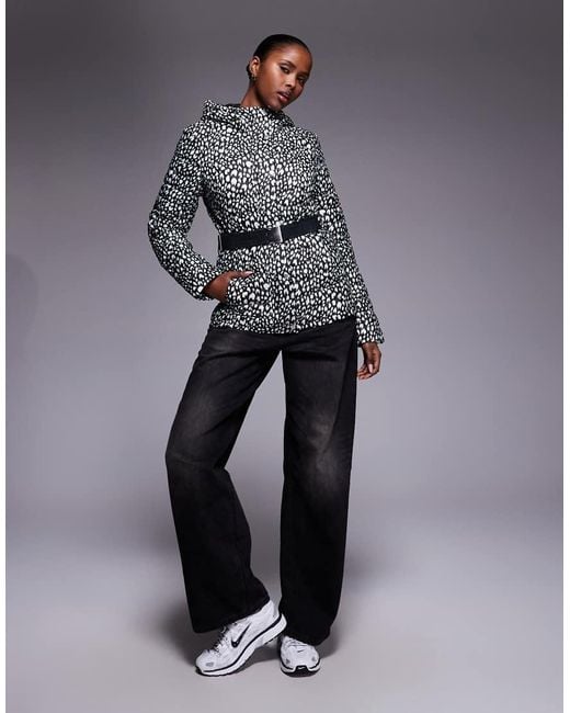 Barbour Gray Printed Jada Puffer Jacket