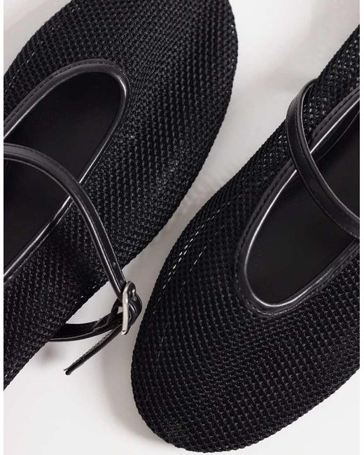 ASOS White Libra Mesh Mary Jane Ballets