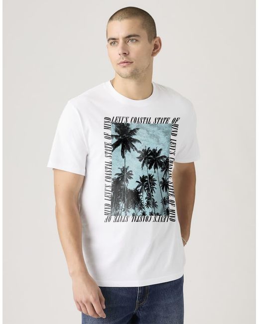 Levi's White Relaxed Fit Graphic T-Shirt for men