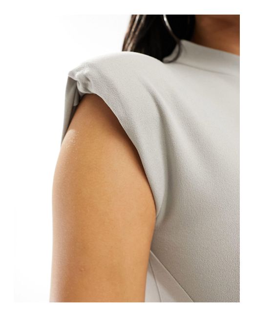 ASOS White Seam Detail Shoulder Pad Mini Dress