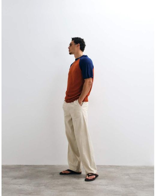 ASOS Orange Relaxed Knitted T-Shirt for men
