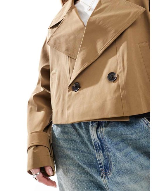 Gabardina Corta Verde De ASOS de color Blue