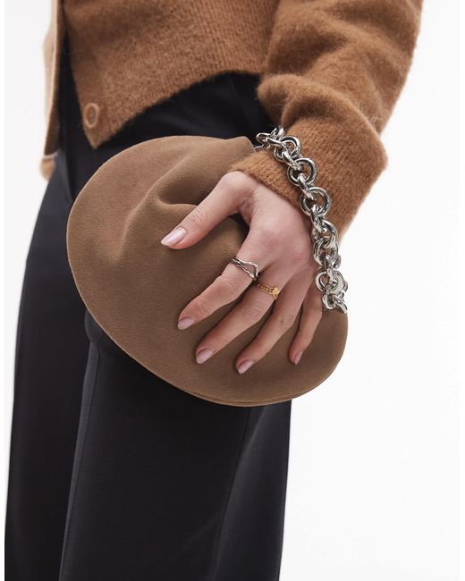 TOPSHOP Black – gemima – wildleder-clutch