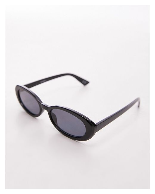TOPSHOP Black Meadow Oval Sunglasses