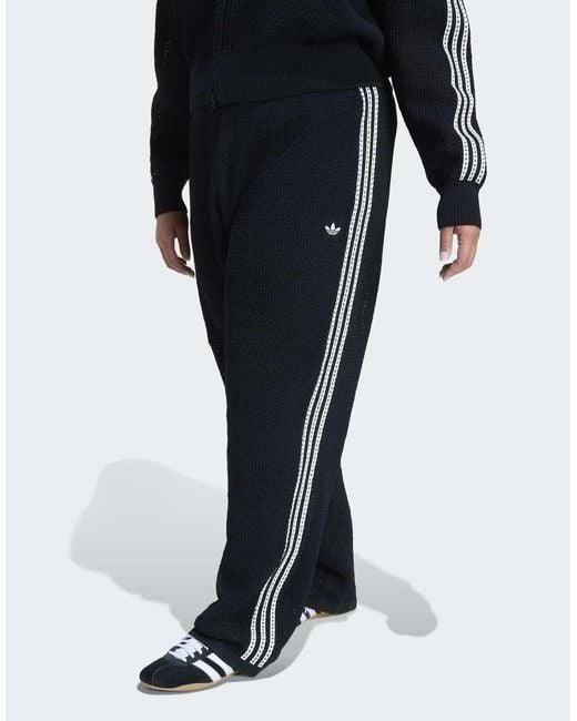Adidas Originals Black Knitted Crotchet Firebird Track Pants