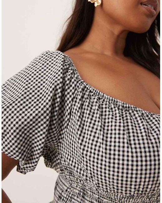 Esmee Curve Gray Exclusive Puff Sleeve Tie Front Maxi Beach Dress