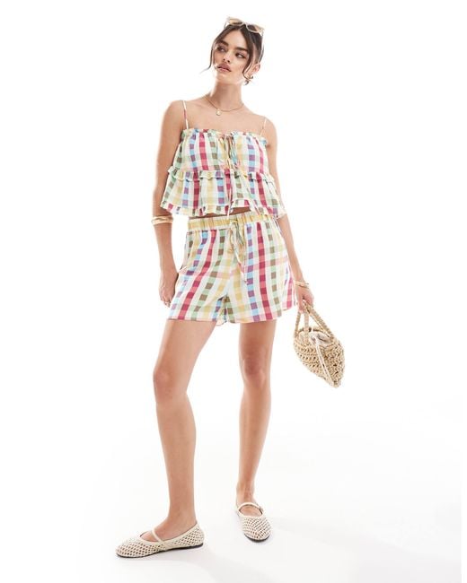ASOS White Linen Blend Shorts