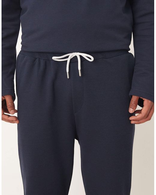 Jogger d'ensemble fuselé en piqué - bleu marine ASOS pour homme en coloris Blue