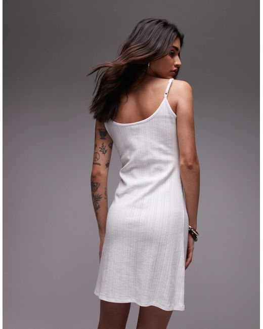 TOPSHOP Gray – pointelle-minikleid