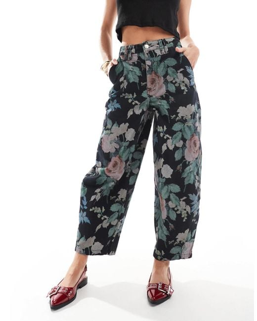 ASOS Multicolor Petite Barrel Leg Trousers