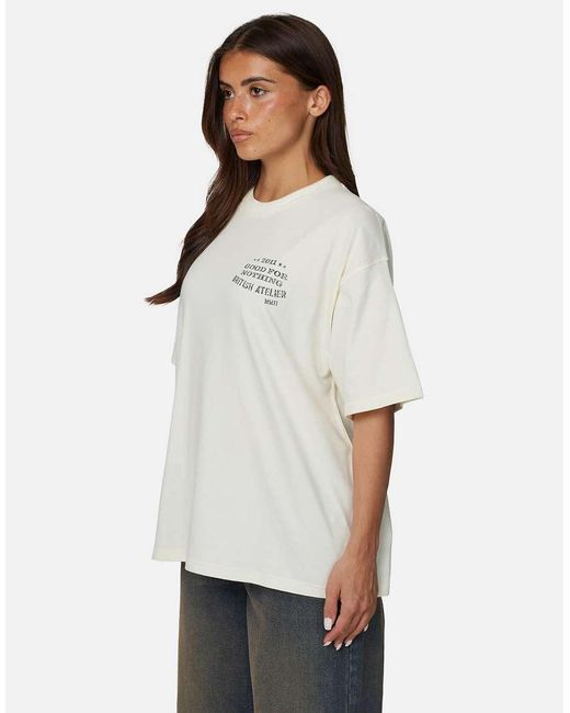 Good For Nothing White Oversized Graphic Tee