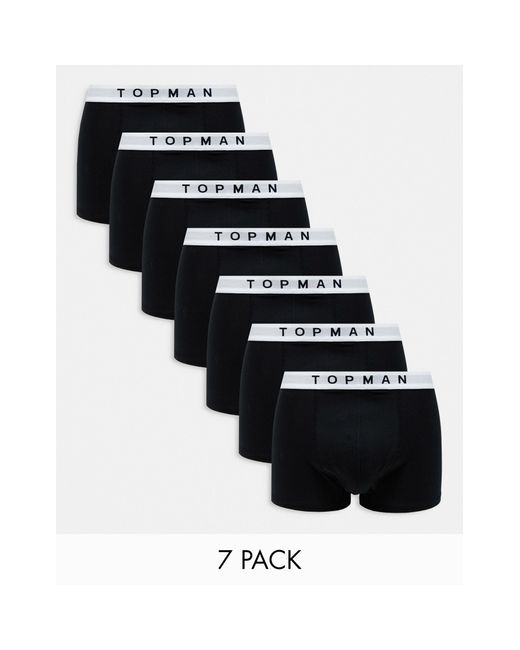 Topman Black 7 Pack Trunks for men