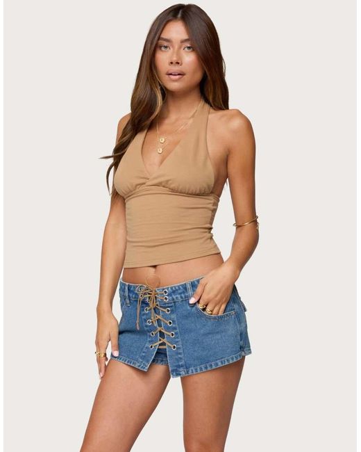 Edikted Blue Jaynee Halter Top