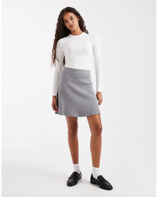 Vero Moda Gray Knit Flippy Mini Skirt
