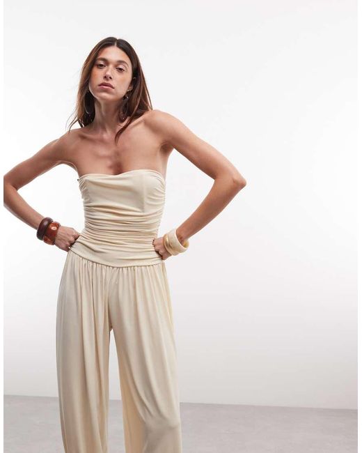 TFNC London Natural Slinky Bandeau Hareem Pant Jumpsuit