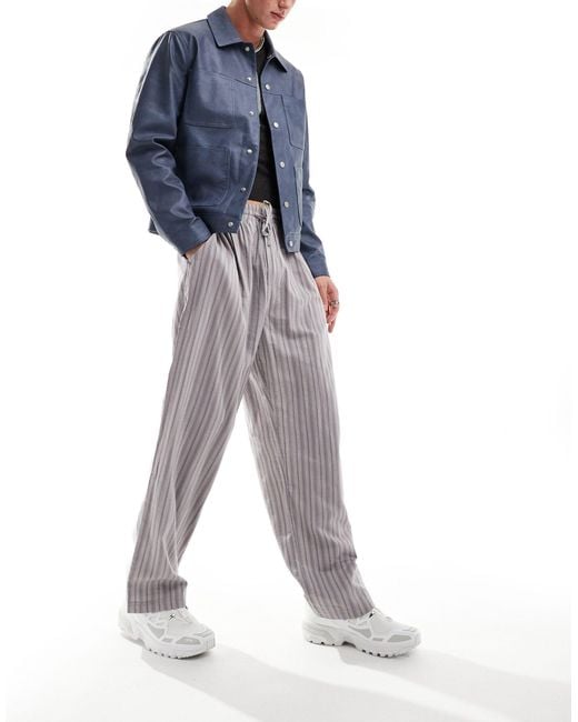 Reclaimed (vintage) Blue Striped Pull On Trouser for men