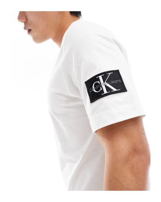Calvin Klein White Regular Badge T-shirt for men