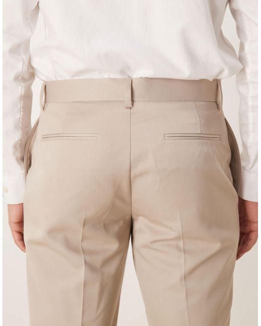 ASOS Natural Smart Slim Fit Trouser for men